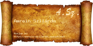 Amrein Szilárda névjegykártya